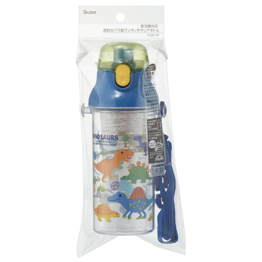 [발주상품 2~4 영업일 후 발송예정] 스케이터 DINOSAURS PICTURE BOOK 캐릭터 원터치 클리어 눈금 보틀 480ml  PSB5TRC - 주방·식기 - 하카타몰