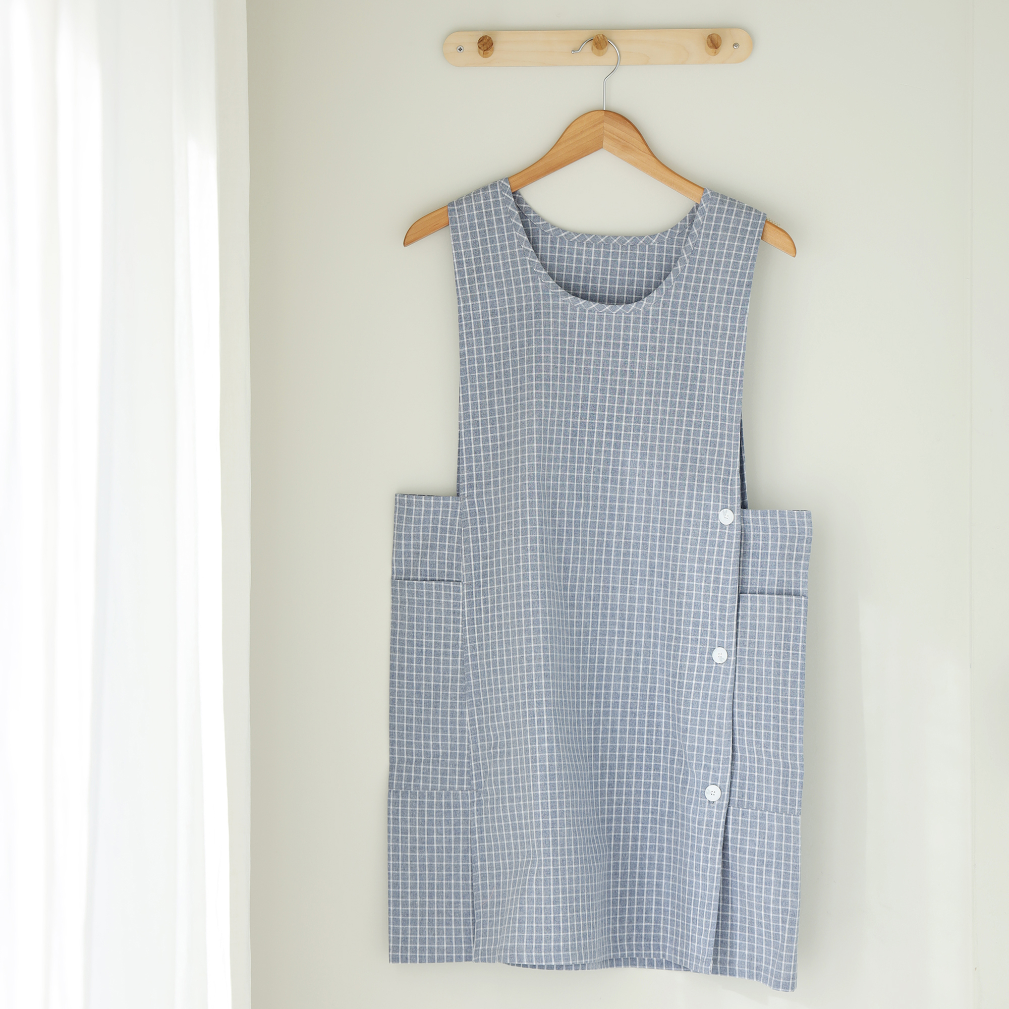 [미소쌤] 모던 체크 앞치마 보육교사 어린이집 유치원 카페 미용