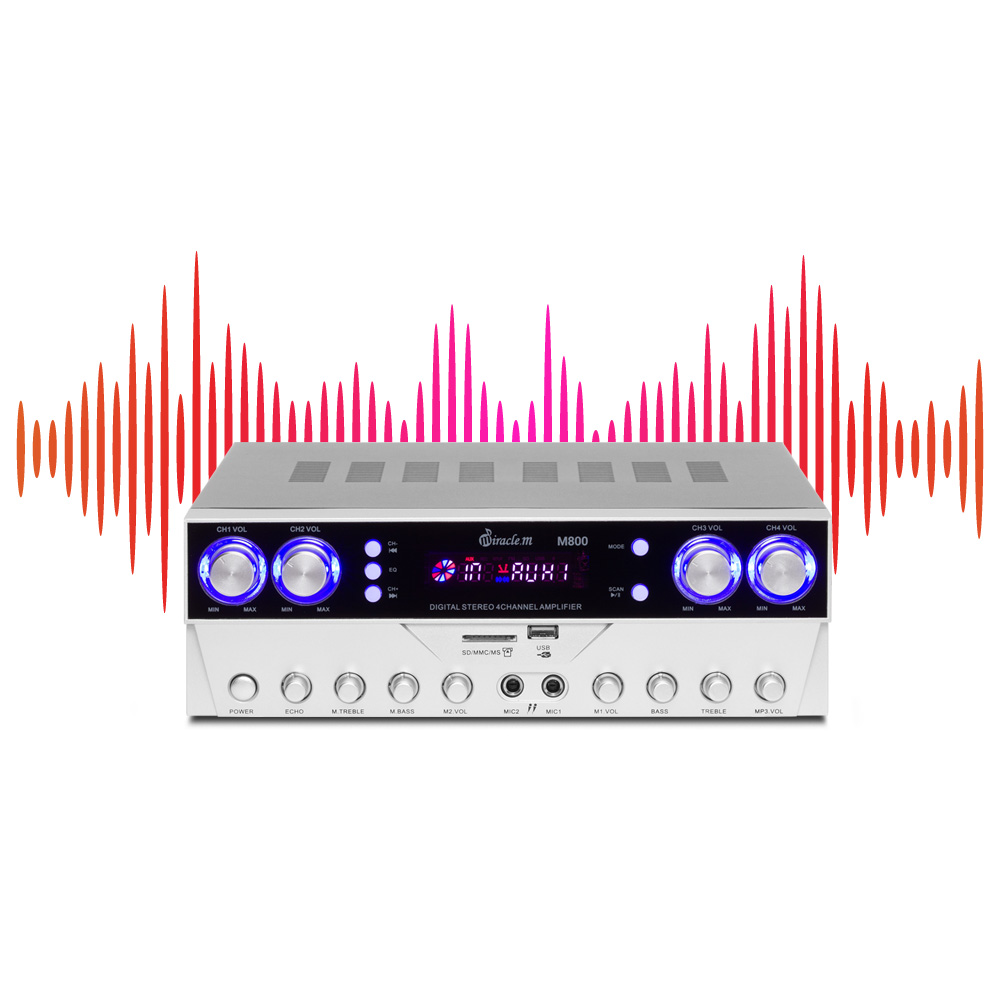 4채널 앰프 400W 블루투스 앰프 카페 매장용 인티앰프 - 상세 이미지 5