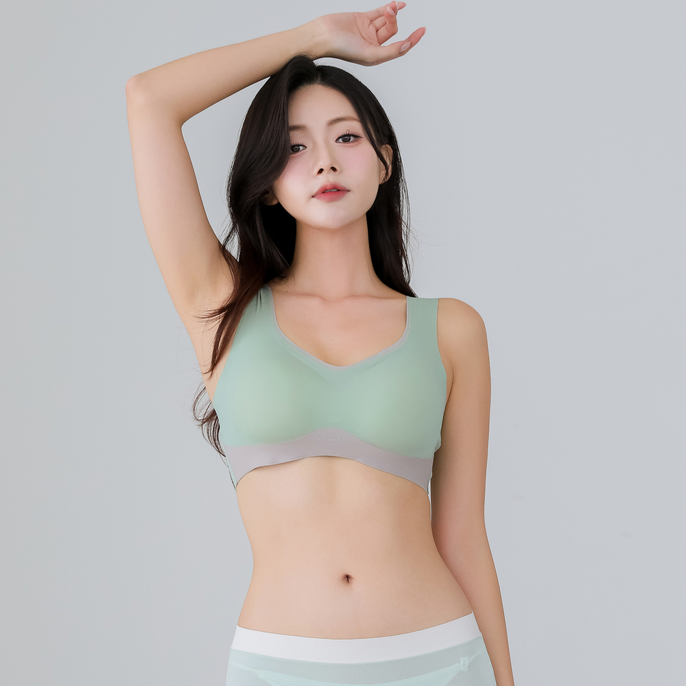 심리스 브라 처진가슴 들뜸없이 잡아주는 편한 노와이어 스포츠 브라탑 무봉제 수면 브라렛 - 상세 이미지 5