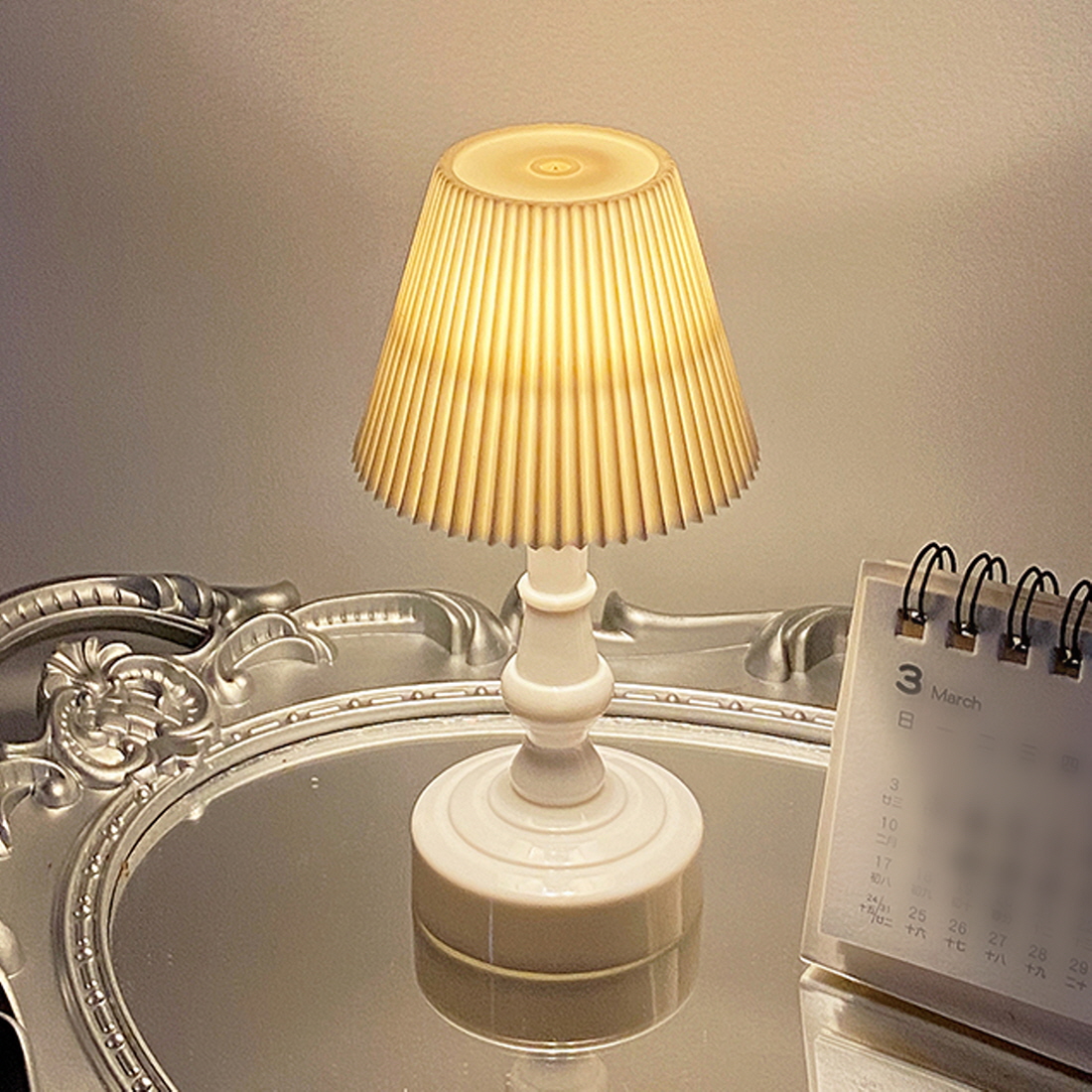 화이트 미니 램프 수면등 수유등 휴대용 무드등 인테리어 데코 캠핑 장식 무선 조명 - 상세 이미지 4