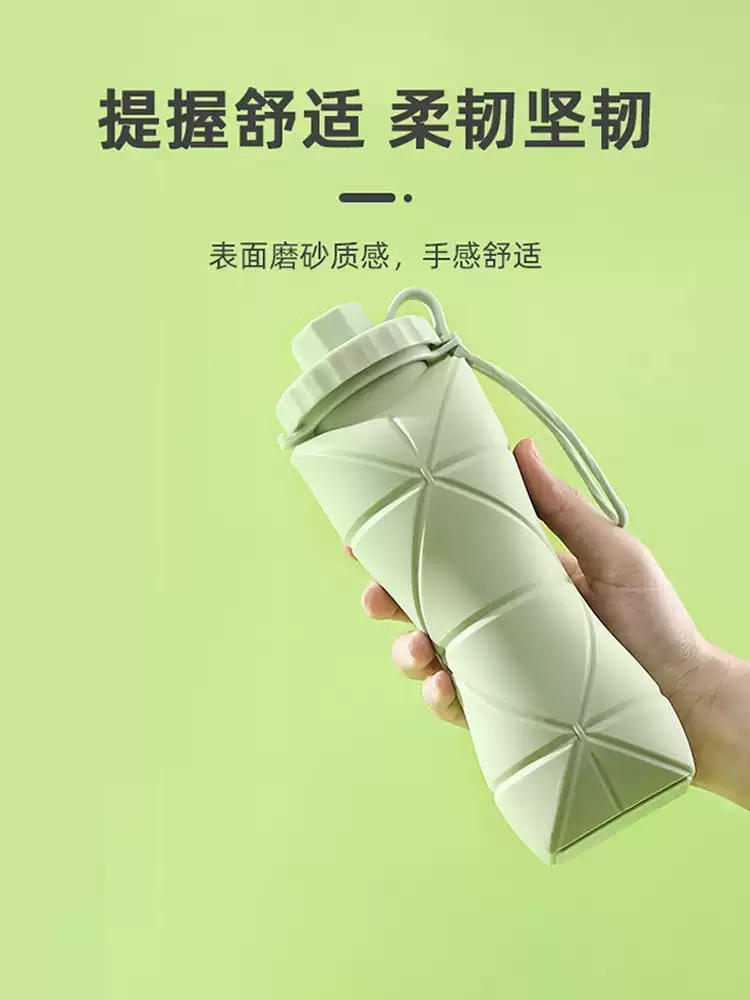 접이식텀블러 접이식컵 여행용 스포츠물병 접히는 헬스 포켓 폴딩 휴대용 실리콘 - 상세 이미지 5