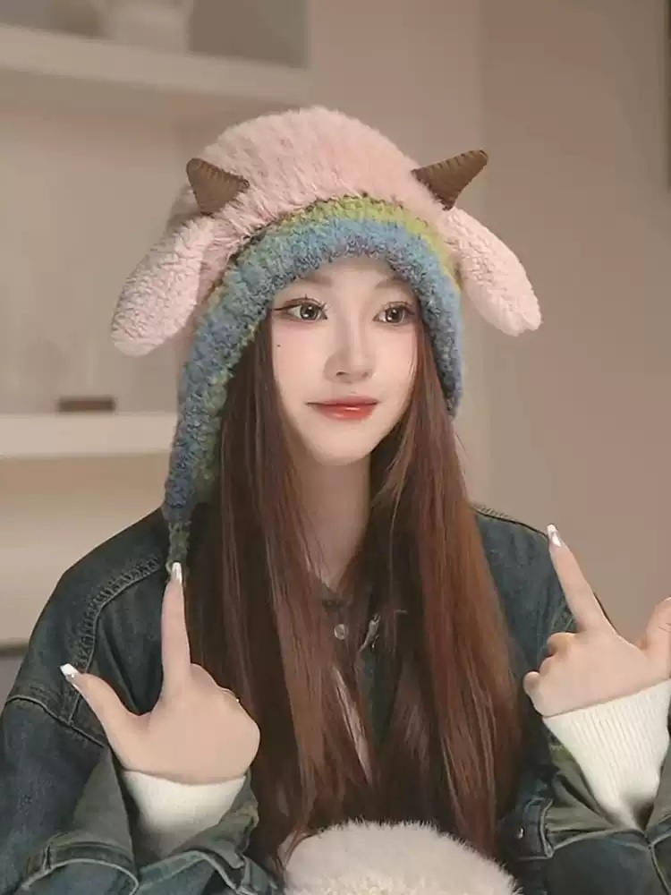귀달이모자꿀템 군밤모자 모자 방한 군밤 스키 귀도리 털모자 귀마개 따뜻한 이미지 6