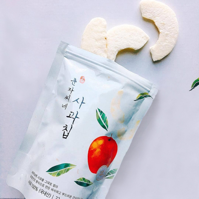 춘자씨네 동결건조 사과칩 22g 낱봉 아기과자 떡뻥 모모씨네 : 모모씨네 스토어