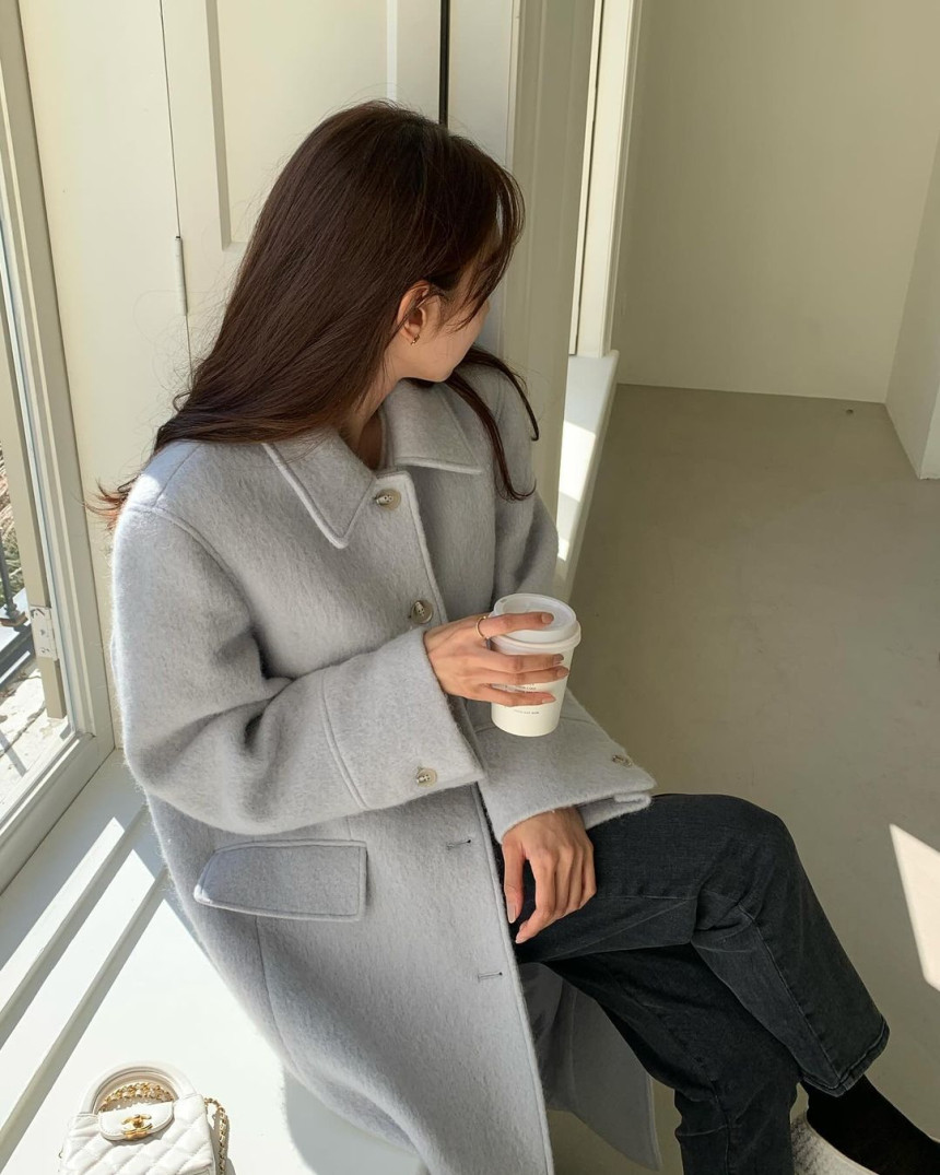 리에뜨 모그코트 여성코트 롱 겨울 울 부클 싱글 핑크코트 상세 이미지 3