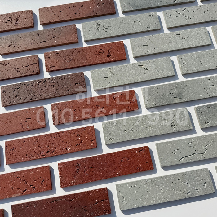 세라믹타일 스무스 240x60x9T 레드, 그레이 / 하다건재