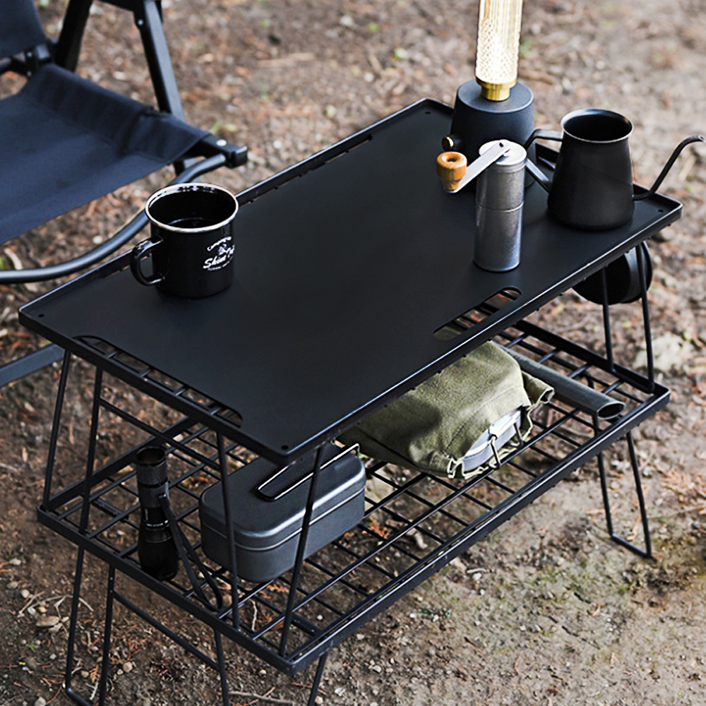 모아이캠핑 쿨러스탠드 필드랙 보조테이블 팬히터 받침대