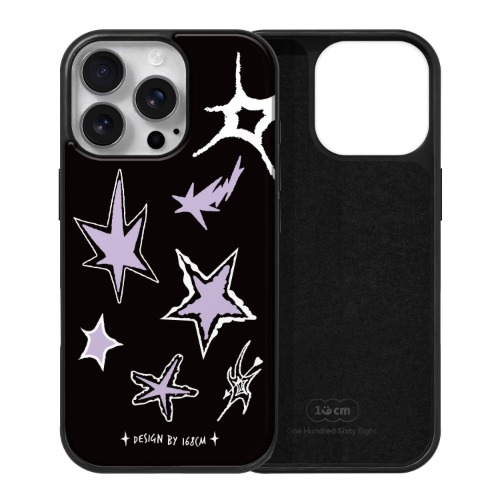 아이폰16 프로 케이스 맥세이프 하드 스웨이드 빈티지 스타 퍼플 - 상세 이미지 2