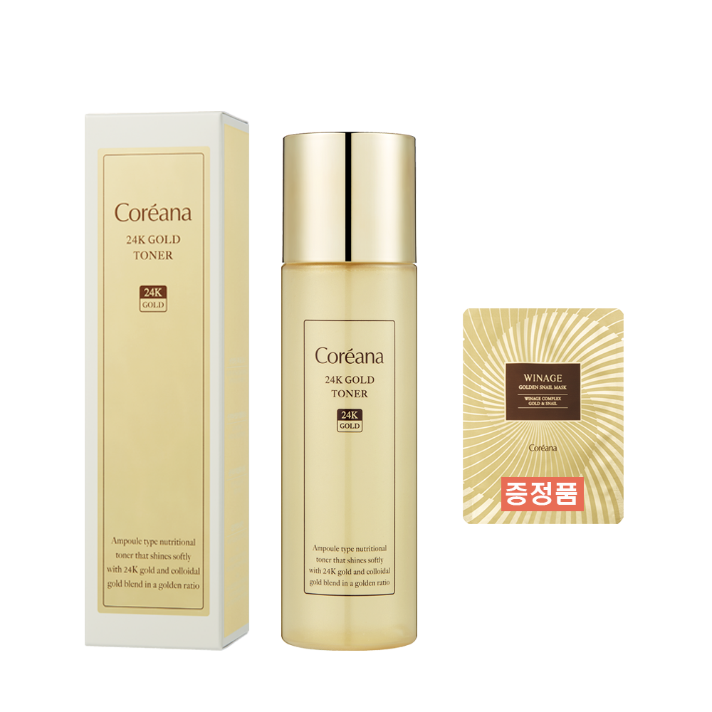 속건조 토너 코리아나 24k골드 보습영양탄력 스킨토너 150ml(증정품 스네일마스크1장) - 메인 이미지