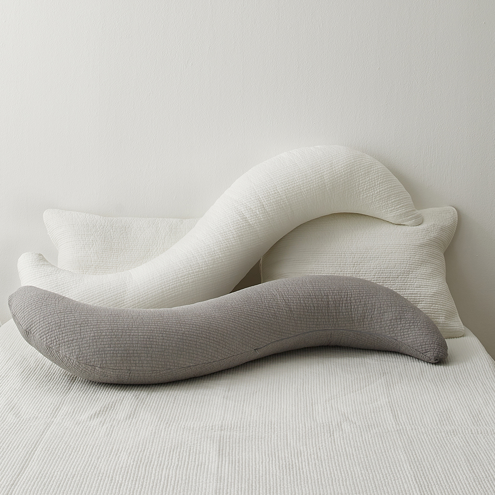 집앤콕 바디필로우 롱쿠션 순면 임산부용 안고자는 긴베개 커버만 그레이