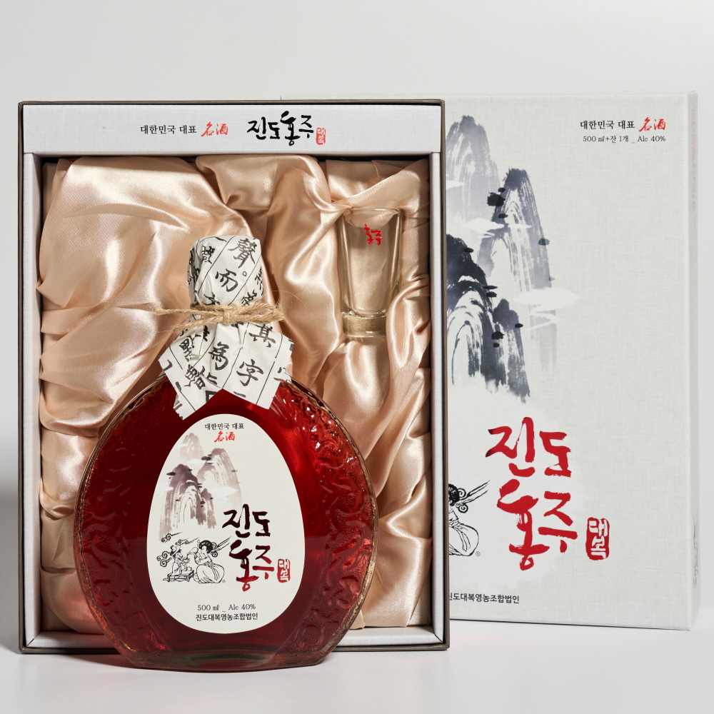 진도홍주 대복 찹쌀홍주 40도 500ml 01호 지초주 (케이스,쇼핑백 포함) - 메인 이미지