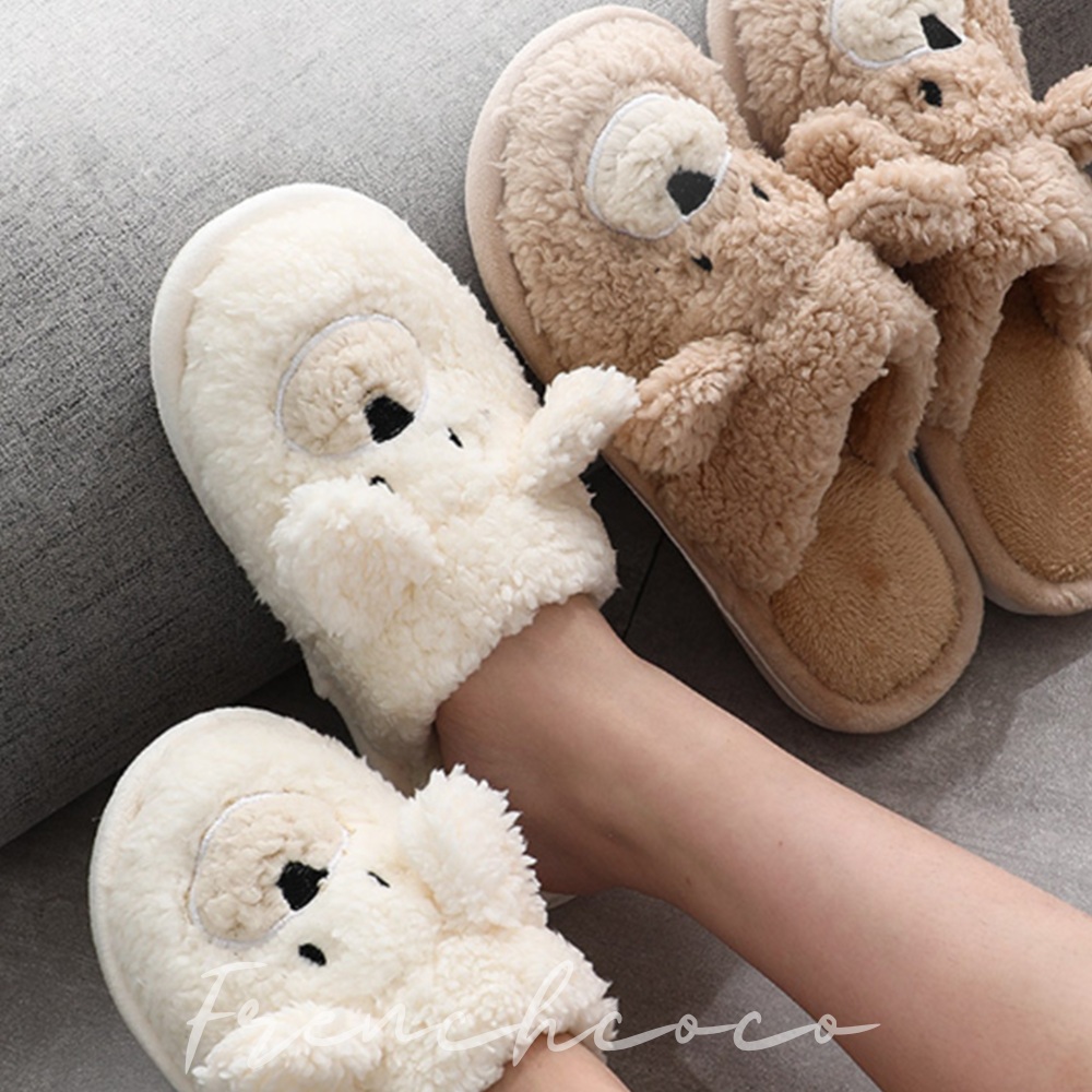 프렌치코코 곰돌이 겨울 슬리퍼 뽀글이 양털 사무실 털 실내화