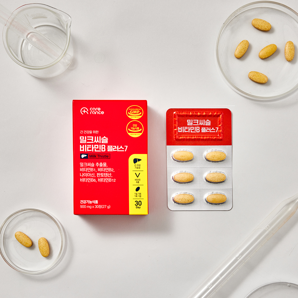 케어란스 간 건강을 위한 밀크씨슬 비타민B 플러스7 간영양제 900mg 30정, 3개 - 상세 이미지 5