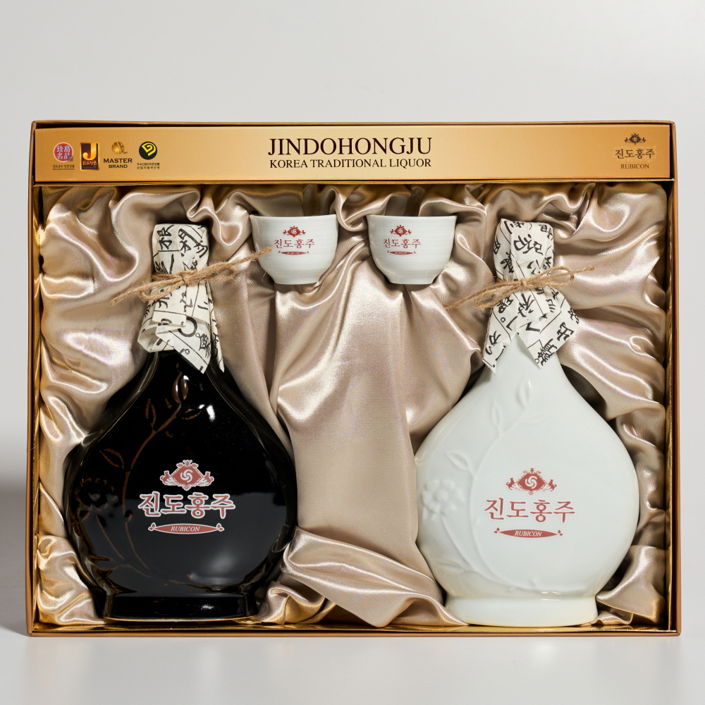 진도홍주 대복 선물세트 40도 400ml x2 16호 지초주(케이스, 쇼핑백포함) - 메인 이미지