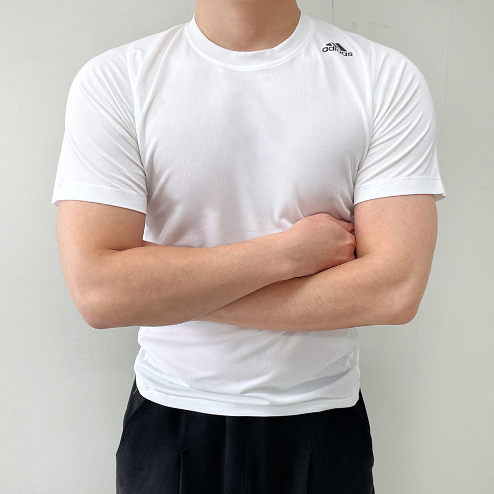 (국내매장판) 아디다스 반팔 기능성 반팔티 에어로레디 3S 오운더런 삼선 헬스 티셔츠 - 상세 이미지 2