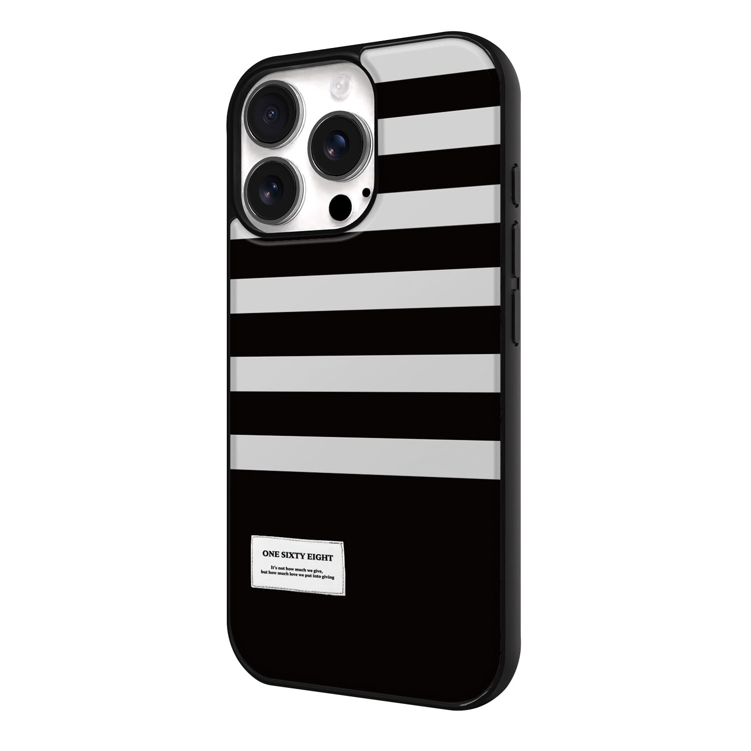 아이폰16 프로 맥세이프 케이스 하드 스웨이드 블랙 줄무늬 - 상세 이미지 4