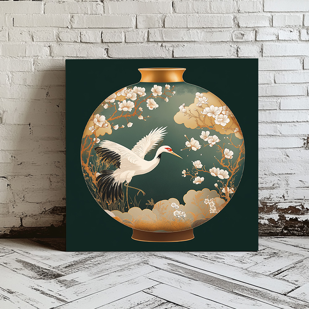 장수꽃항아리 45X45 캔버스액자 항아리그림 - 상세 이미지 3
