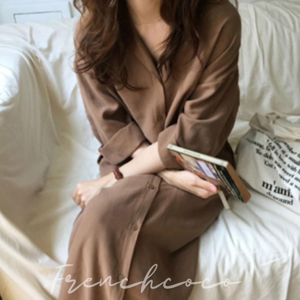 프렌치코코 롱 로브가디건 원피스 자켓 여성아우터 여성스러운