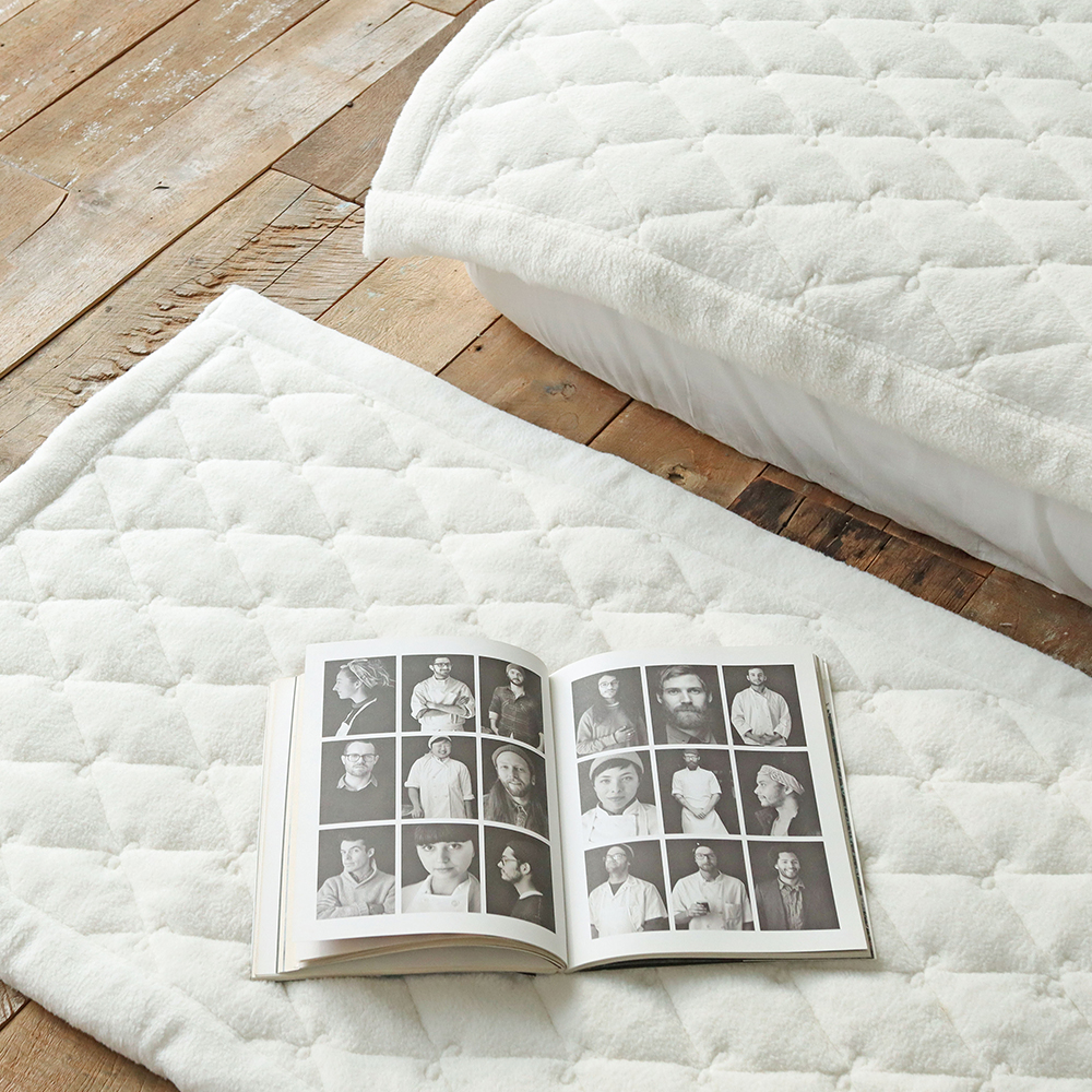 뽀글이 양털 극세사 침대패드 도톰한 리본퀄팅 미끄럼방지 고정밴드 겨울패드 SS