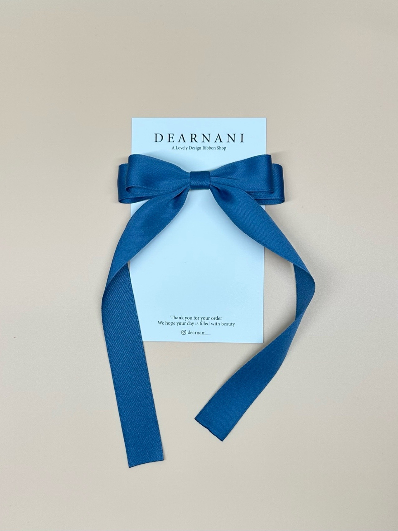 [디얼나니] (Indigo blue) Classic Longtail Ribbon pin - 상세 이미지 4