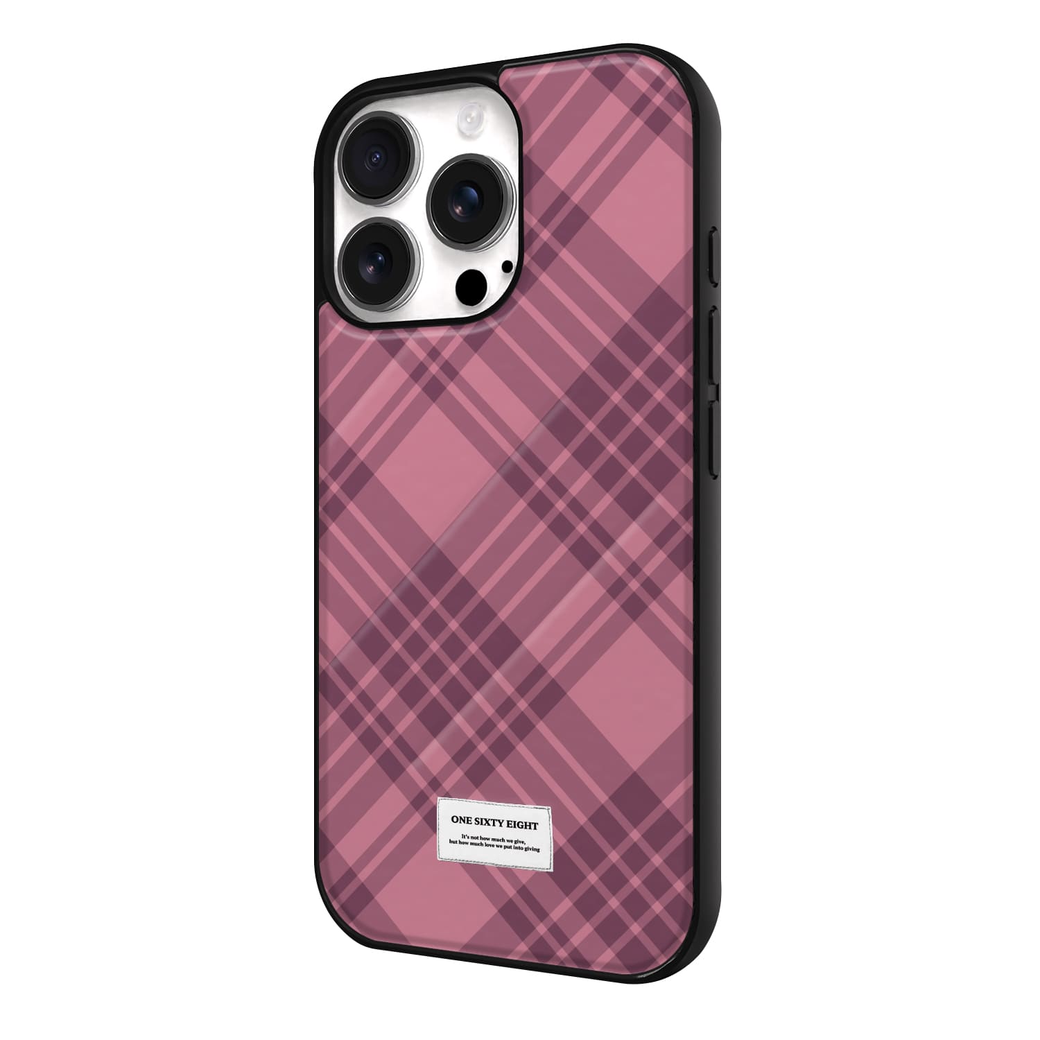 아이폰16 프로 케이스 맥세이프 우정 스웨이드 하이틴 핑크 체크 - 상세 이미지 4
