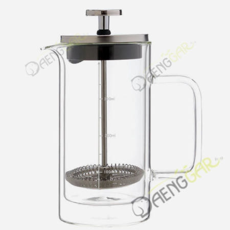 DGR 이중 내열유리 프렌치프레스 400ml 차주전자 티포트