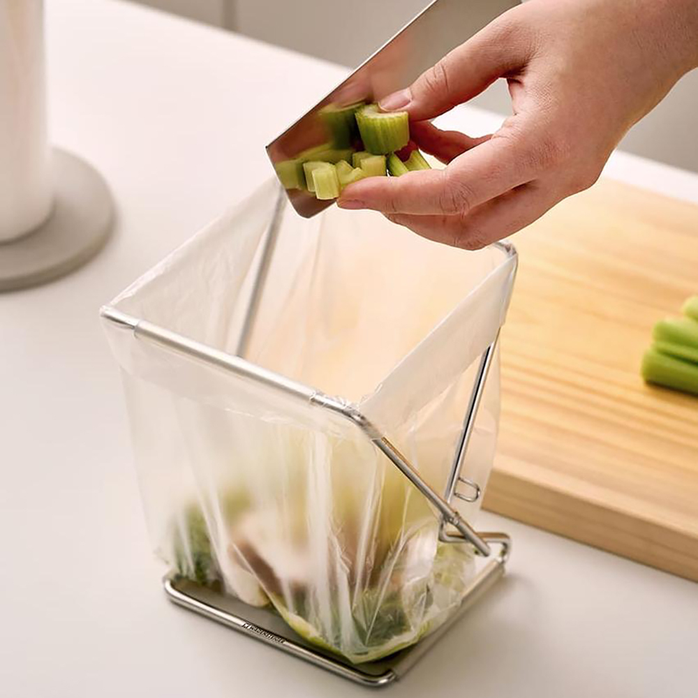 스텐 접이식 음식물 봉투 걸이 거치대 홀더