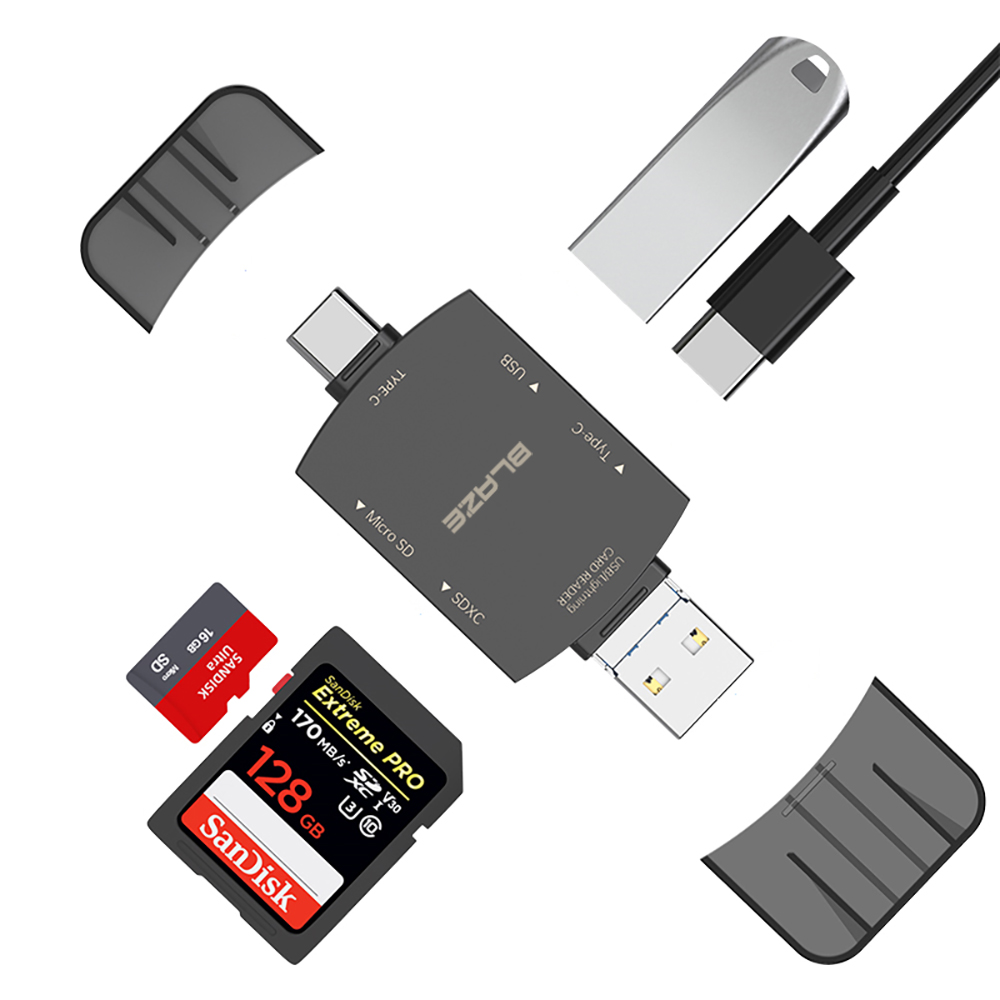 블레이즈 마이크로 SD카드 리더기 USB C타입 OTG 블랙박스 라이트닝 2TB 7in1 - 상세 이미지 5