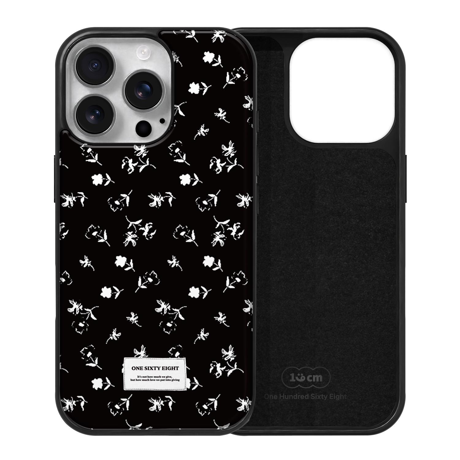 아이폰16 프로 케이스 맥세이프 스웨이드 자석 플라워 도트 패턴 - 상세 이미지 2