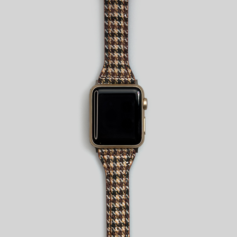 애플워치 하운드투스체크 패브릭스트랩 슬림 라인 밴드 시계 줄 10 울트라 호환 - 상품 이미지