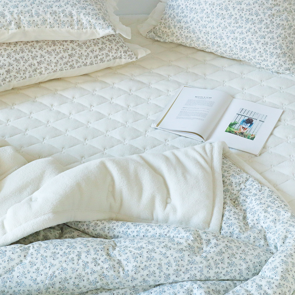 뽀글뽀글 엔느 양털 양모 극세사 겨울이불 먼지없는 워싱 광목 순면 차렵이불 세트 SS