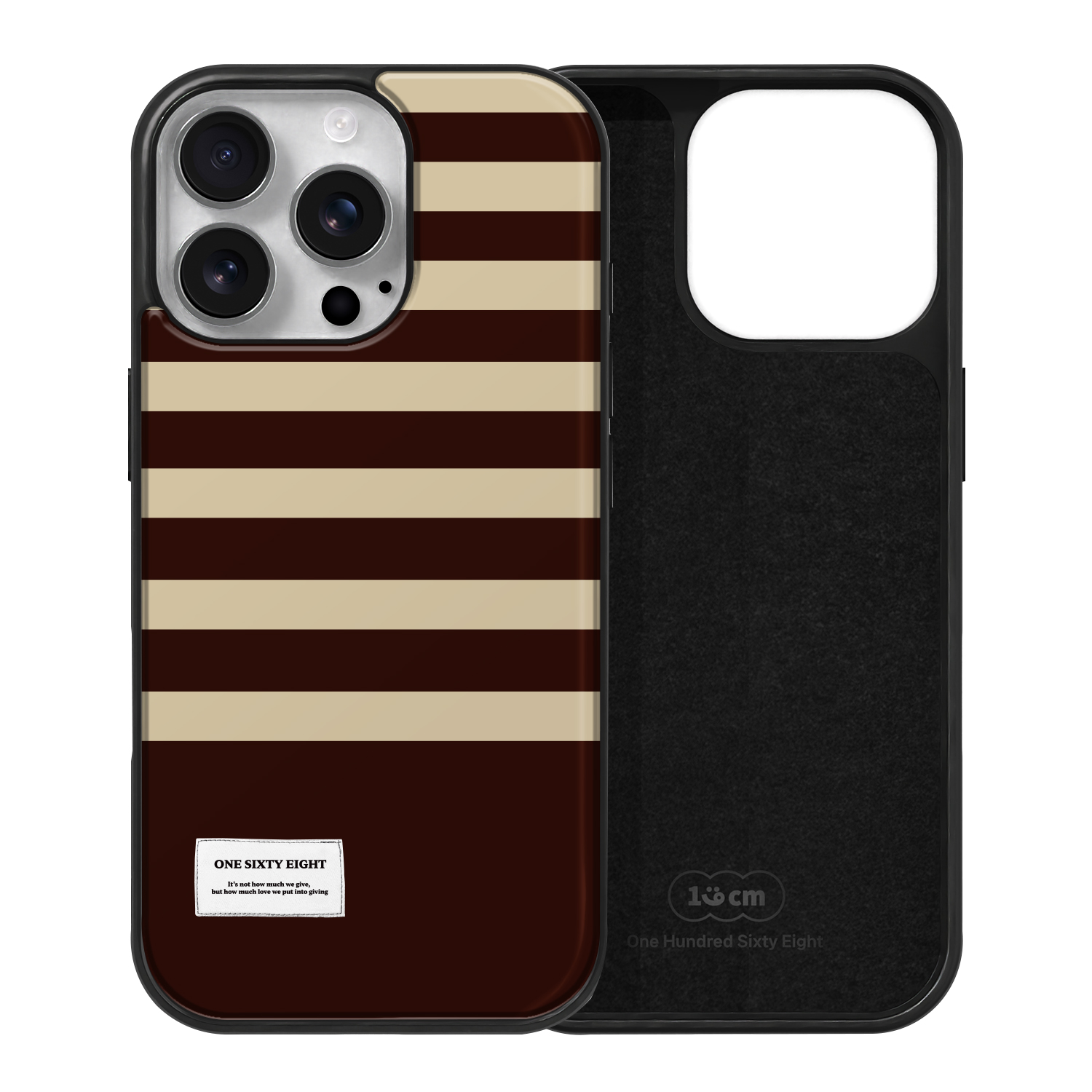 아이폰16 프로 케이스 맥세이프 제작 스웨이드 브라운 줄무늬 - 상세 이미지 2