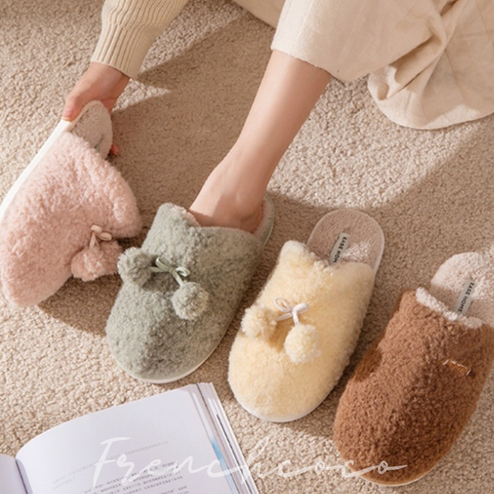 프렌치코코 앤틱 털슬리퍼 겨울 실내화 사무실 따뜻한 퍼슬리퍼