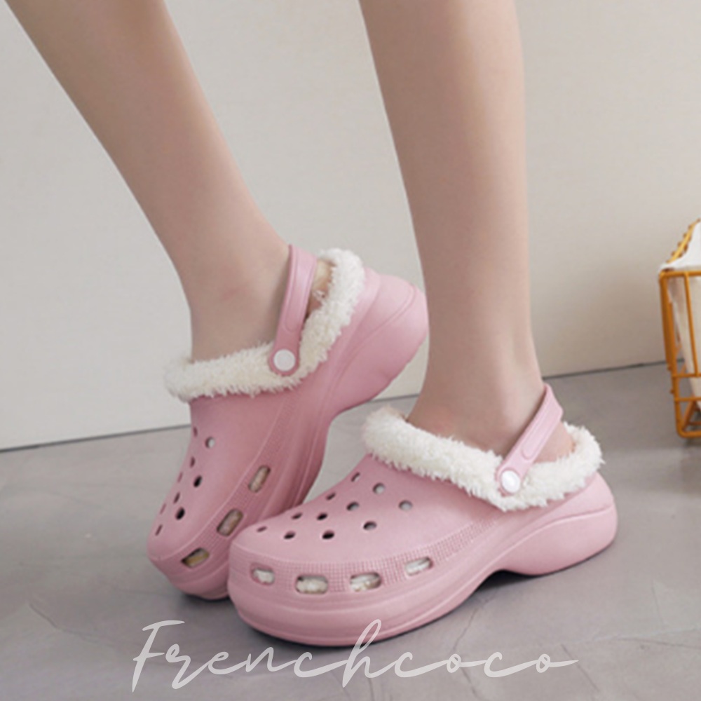 프렌치코코 털 슬리퍼 회사 사무실 양털 안감 실내화 - 메인 이미지