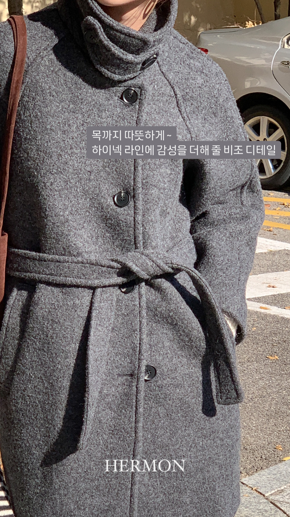 [24 f/w코트] 헤르몬 헤나 하이넥 부클 하프코트 울100 누빔 퀼팅 핸드메이드 640 상세 이미지 22