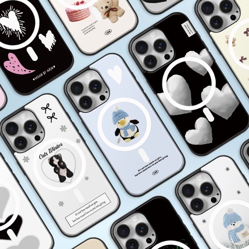 아이폰16 프로 맥세이프 케이스 제작 스웨이드 빈티지 하트 핑크 - 상세 이미지 5