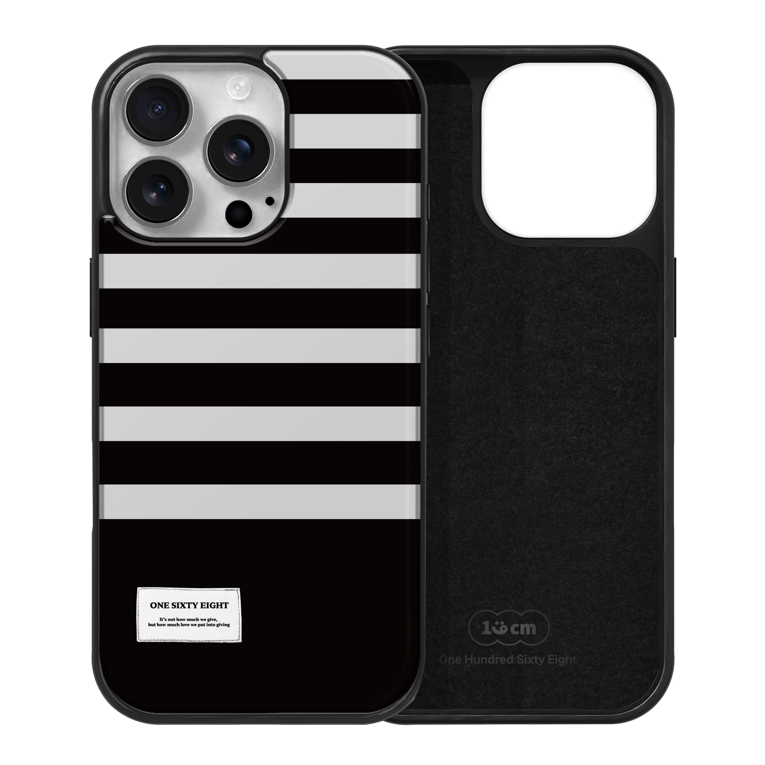 아이폰16 프로 맥세이프 케이스 하드 스웨이드 블랙 줄무늬 - 상세 이미지 2