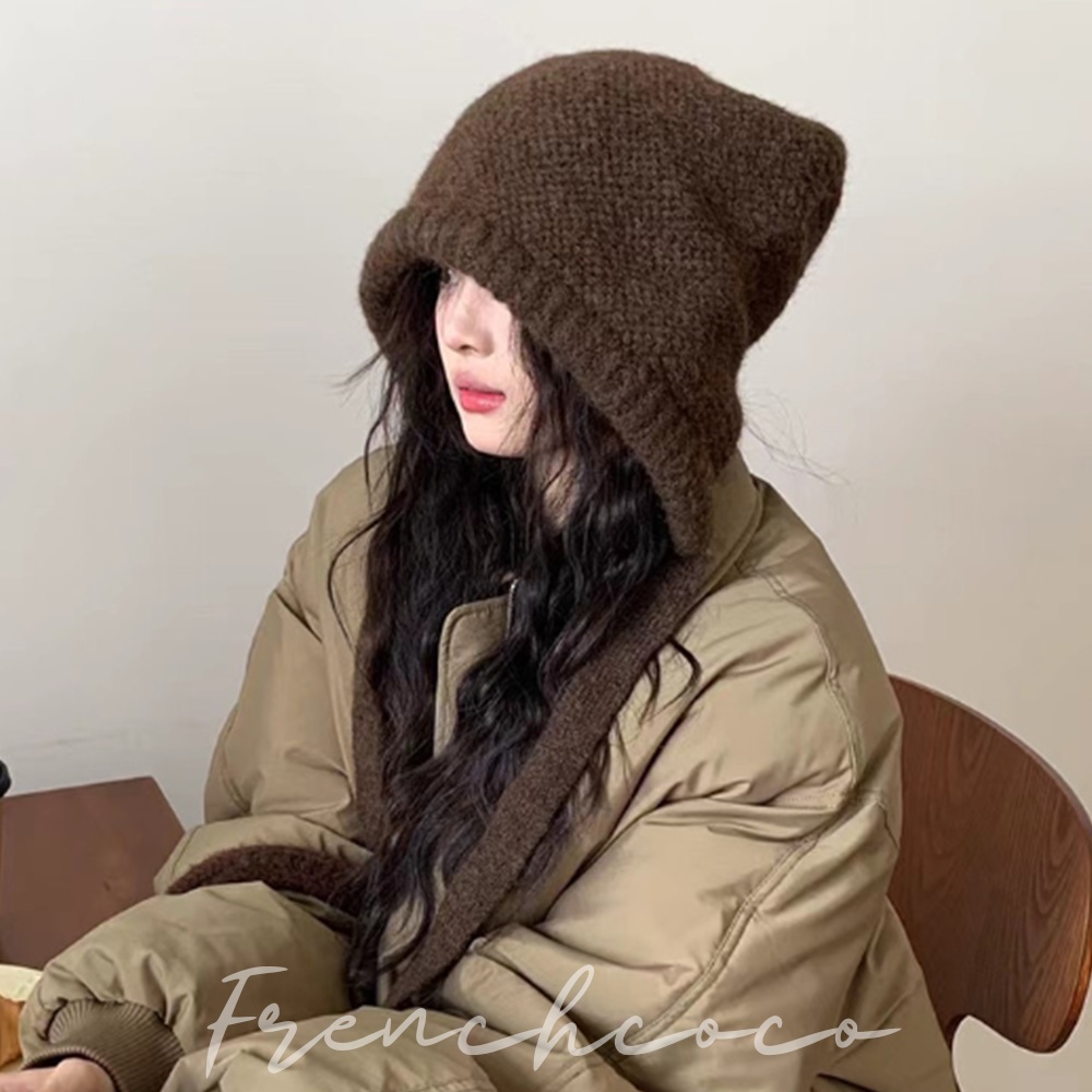 프렌치코코 니트 비니 뜨개 귀도리 버킷햇 벙거지 보넷 모자 - 메인 이미지
