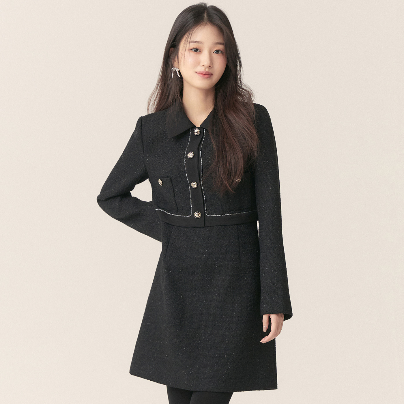 로엠 카라 트위드 2in1 원피스 RMOWF11ST4