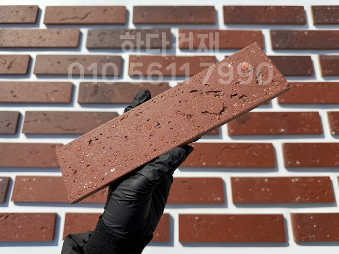 세라믹타일 스무스 240x60x9T 레드 / 하다건재