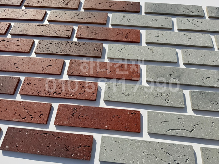 세라믹타일 스무스 240x60x9T 레드, 그레이 / 하다건재