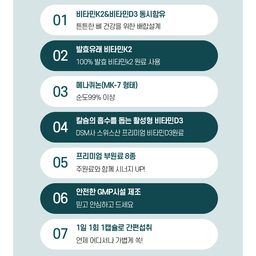 비타민K2 메나퀴논 고순도 99% MK-7 비타민D 발효유래 효능 60캡슐, 2개 - 상세 이미지 4