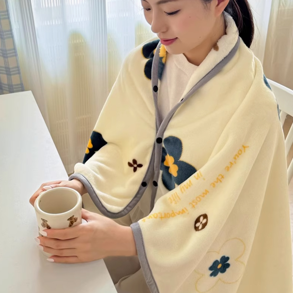 코지 극세사담요 입는 블랭킷 양털이불 캠핑 쇼파 보온 거실 휴대용 차박