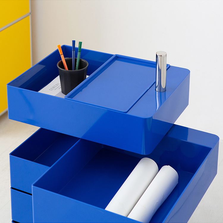 빙그리 회전서랍 트롤리 5단 블루 4325.0990