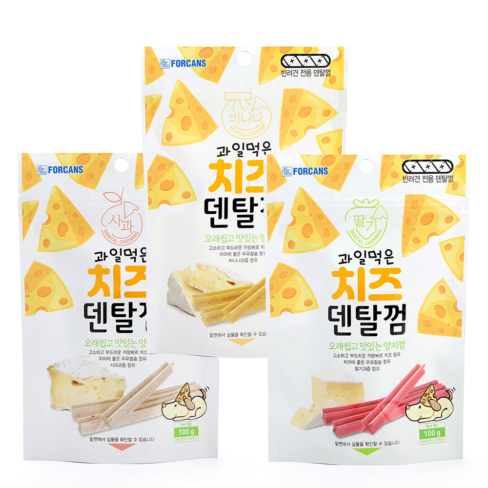 포켄스 과일먹은 치즈덴탈껌 100g 딸기 강아지간식 - 상세 이미지 2