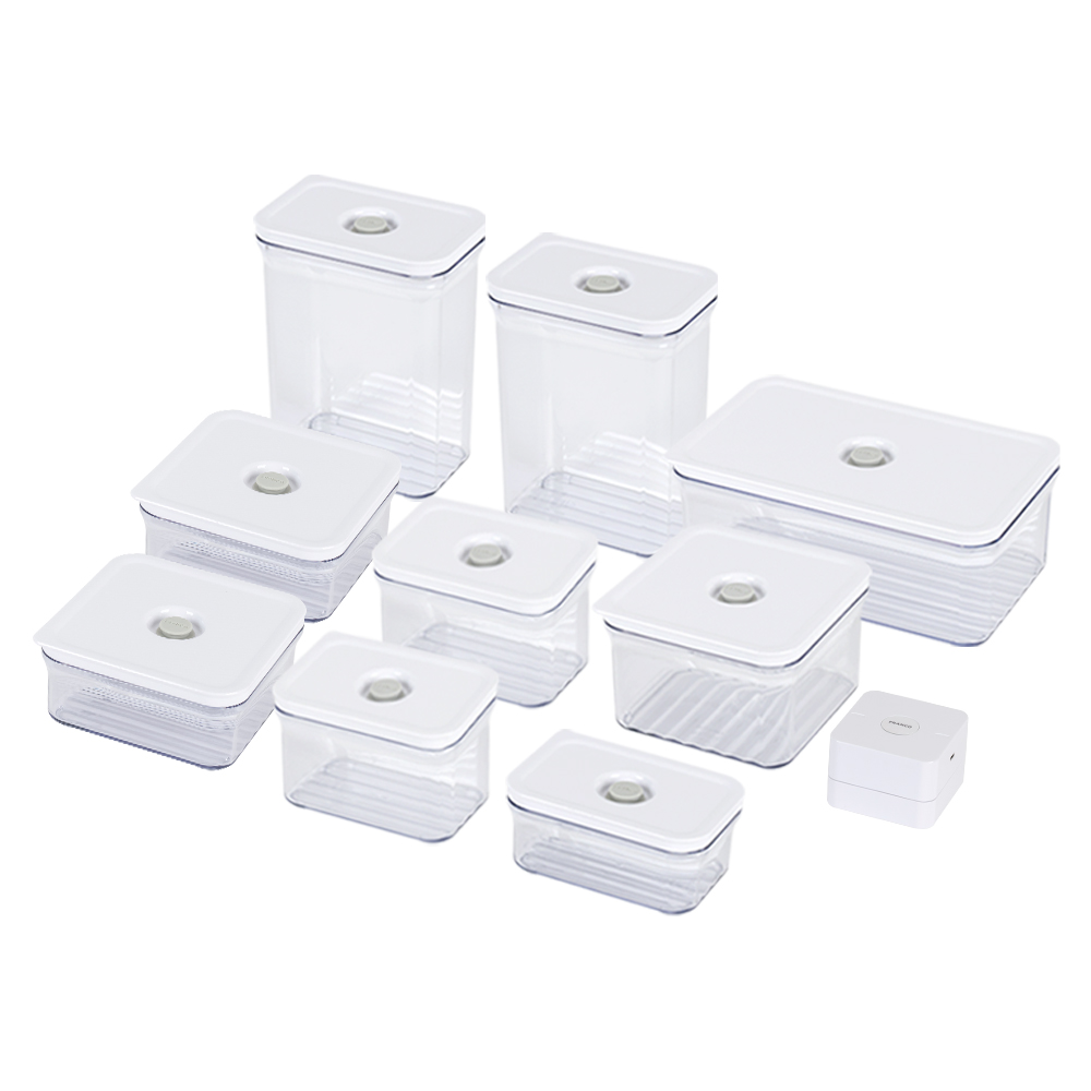 [N단독구성] 프랑코 파워바큠 진공 밀폐용기 올인원 세트 10P(무선 진공 오토펌프 포함)