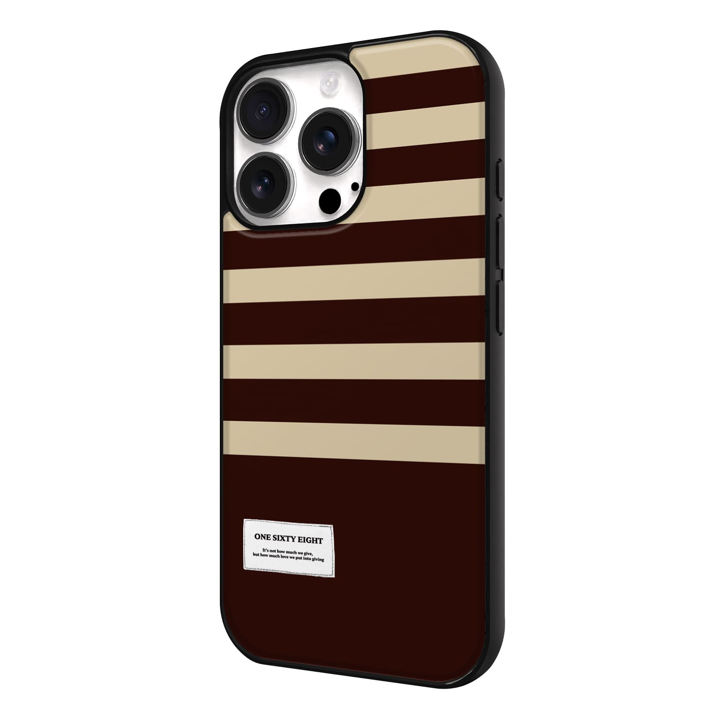 아이폰16 프로 케이스 맥세이프 제작 스웨이드 브라운 줄무늬 - 상세 이미지 4