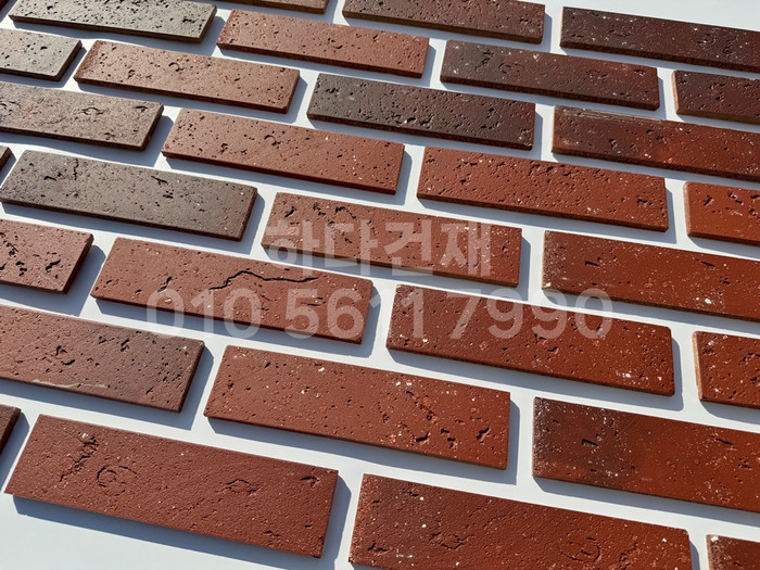 세라믹타일 스무스 240x60x9T 레드 / 하다건재