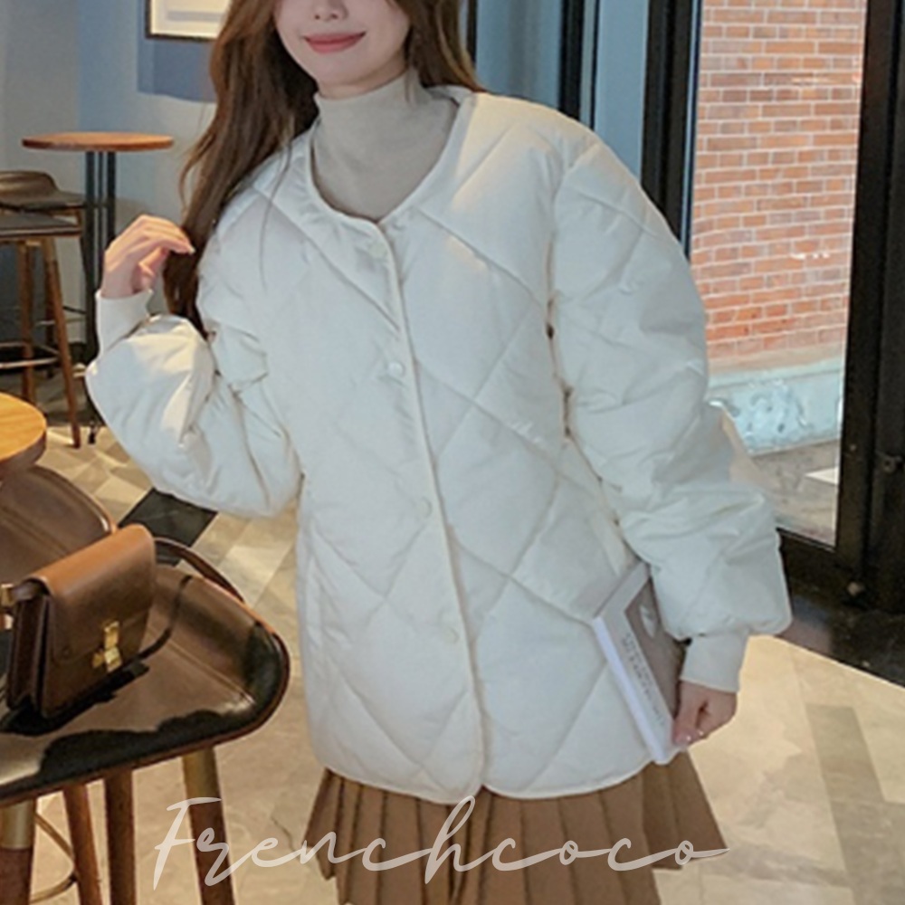 프렌치코코 누빔 자켓 퀼팅 아우터 숏 여성 겨울 패딩 - 상품 이미지