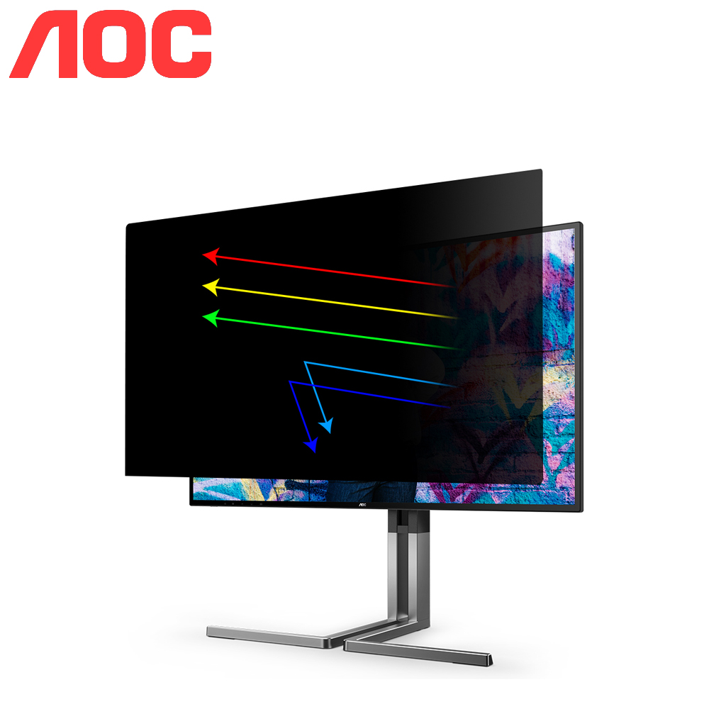 AOC 24인치 모니터보안필름 프라이버시 블루라이트 차단 화면보호 - 상품 이미지